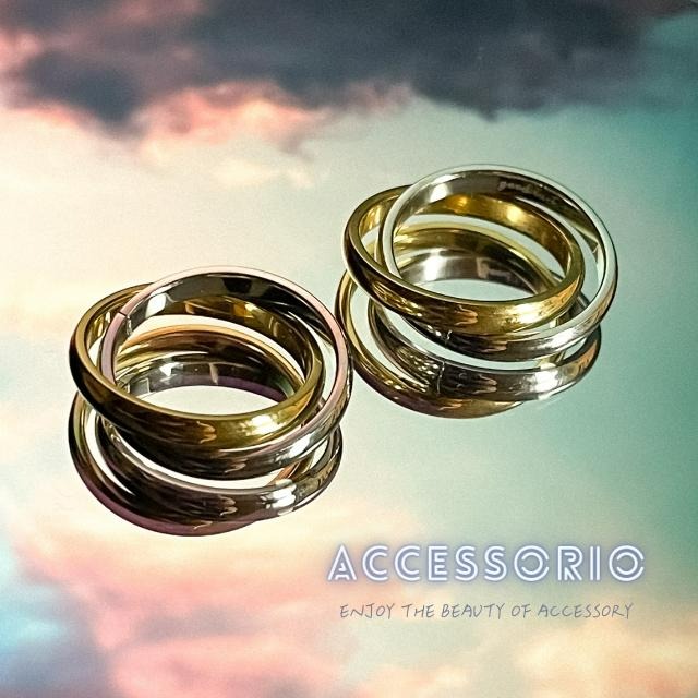 ╶◇╴拾飾 Accessorio 現貨  鈦鋼 高保色真金電鍍 金銀雙色戒指-細節圖3