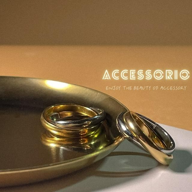 ╶◇╴拾飾 Accessorio 現貨  鈦鋼 高保色真金電鍍 金銀雙色戒指-細節圖9