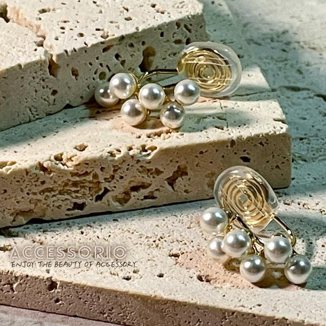 ╶◇╴拾飾 Accessorio 現貨  天然珍珠 電鍍14K金 耳夾 輕奢-細節圖4