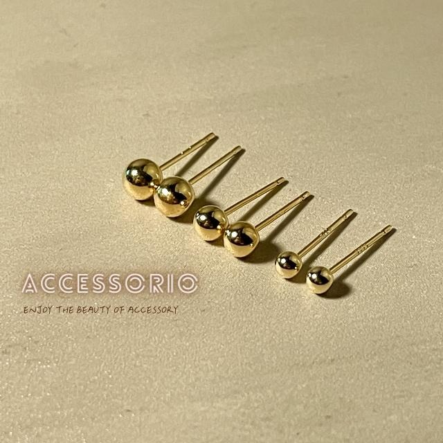 ╶◇╴拾飾 Accessorio 現貨  經典 S925鍍14K金 小金豆耳棒-細節圖2