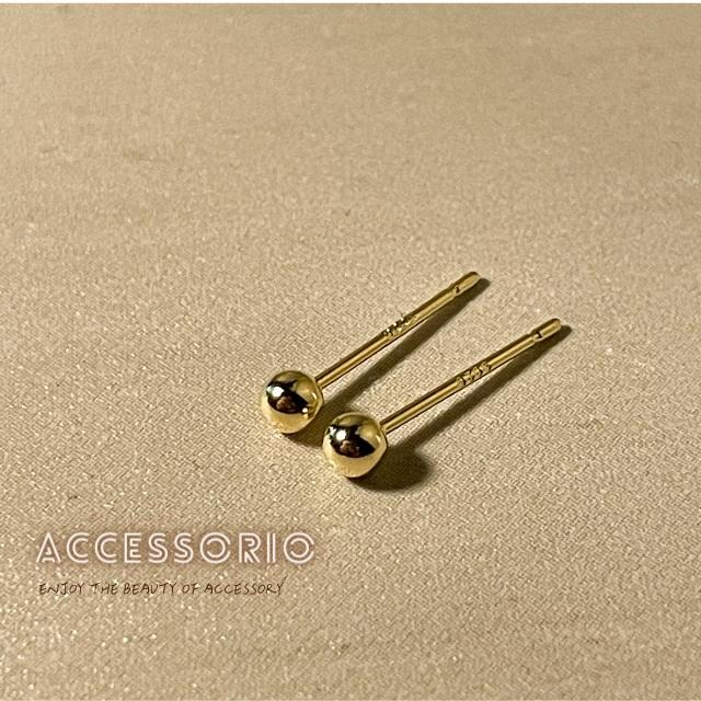 ╶◇╴拾飾 Accessorio 現貨  經典 S925鍍14K金 小金豆耳棒-細節圖3