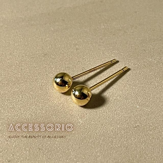 ╶◇╴拾飾 Accessorio 現貨  經典 S925鍍14K金 小金豆耳棒-細節圖5