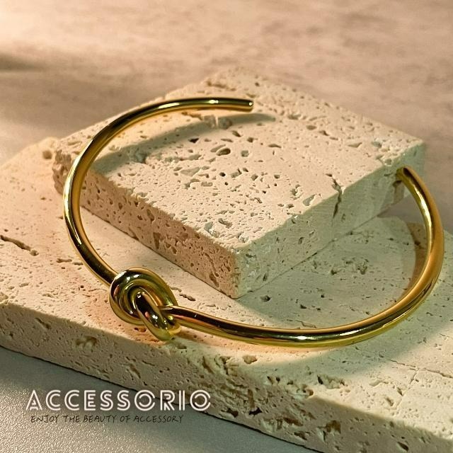 ╶◇╴拾飾 Accessorio 現貨  同心結 鈦鋼電鍍18K金手環-細節圖4