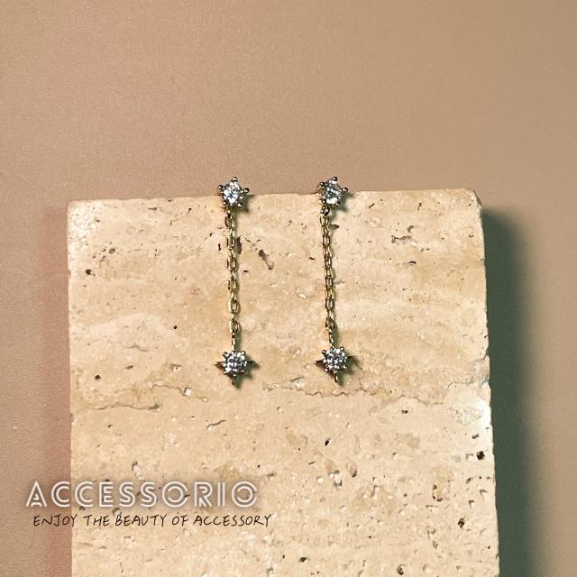 ╶◇╴拾飾 Accessorio 現貨 S925銀鍍14K金 垂墜 流蘇 耳線 耳環-細節圖7