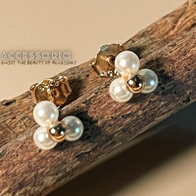 ╶◇╴拾飾 Accessorio 現貨 迷你珍珠 鋯石 法式 古典 S925純銀鍍14K金 耳環-細節圖12