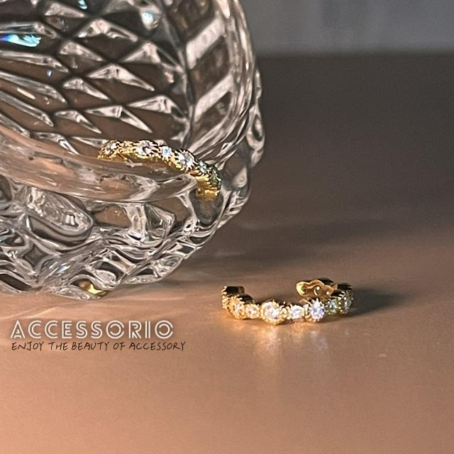 ╶◇╴拾飾 Accessorio 現貨 S925鍍14K金 白金 法式簡約 無耳洞 鋯石耳骨夾-細節圖5