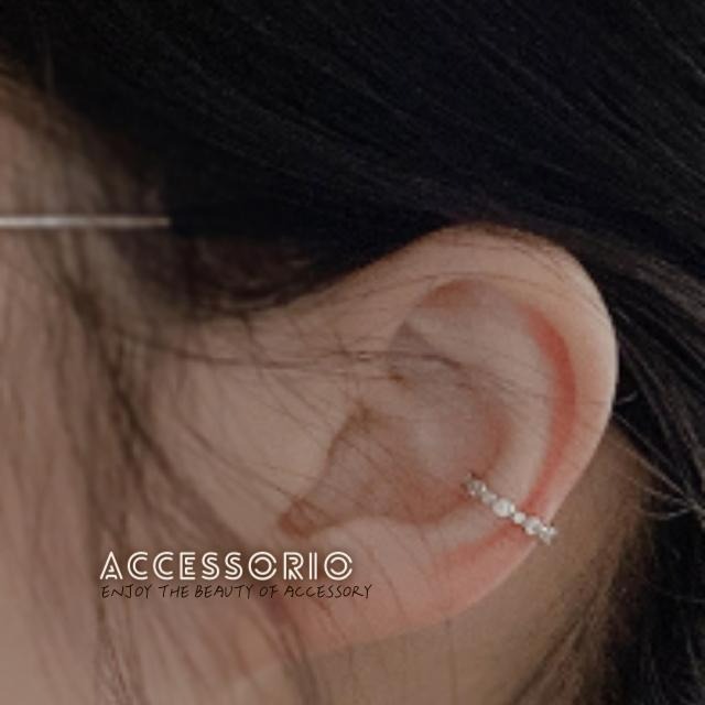 ╶◇╴拾飾 Accessorio 現貨 S925鍍14K金 白金 法式簡約 無耳洞 鋯石耳骨夾-細節圖6