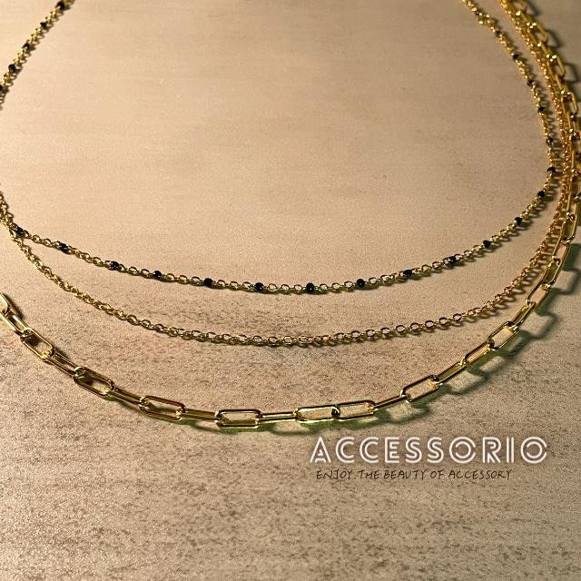 ╶◇╴拾飾 Accessorio 現貨  彩色豆豆 細項鍊 百搭 鈦鋼鍍18K金 鎖骨項鍊-細節圖8