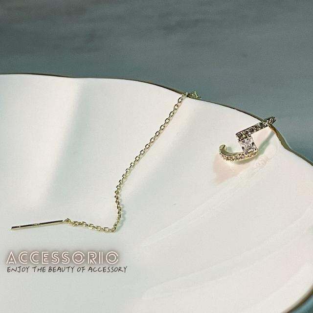 ╶◇╴拾飾 Accessorio 現貨  925銀針 戴起來超好看 鋯石耳骨夾耳線耳環(單個)-細節圖5