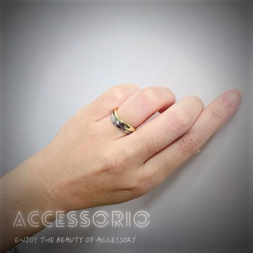╶◇╴拾飾 Accessorio 現貨  S925不規則雙色套戒-細節圖4