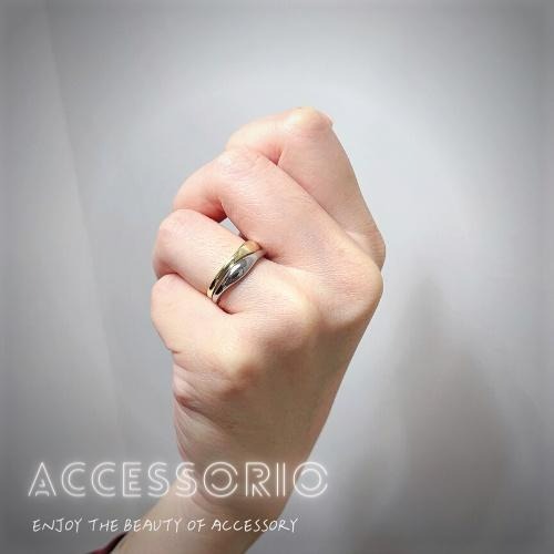 ╶◇╴拾飾 Accessorio 現貨  S925不規則雙色套戒-細節圖5