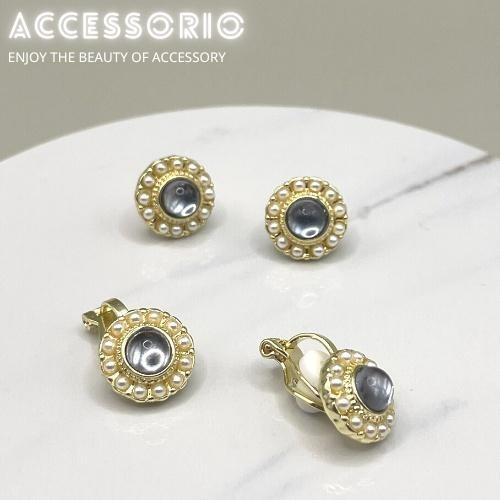 ╶◇╴拾飾 Accessorio 現貨  氣質 輕奢 珍珠藍寶石耳夾-細節圖5