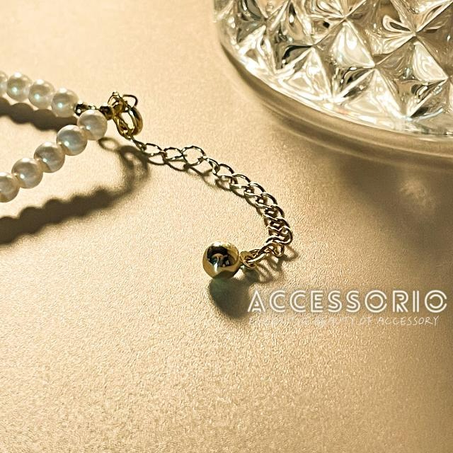 ╶◇╴拾飾 Accessorio 現貨  珍珠項鍊 14K金電鍍4MM小金圓球 吊墜項鍊-細節圖5