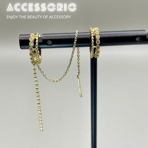 ╶◇╴拾飾 Accessorio 現貨  上耳超好看 S925純銀度14K金耳骨夾耳線-細節圖2
