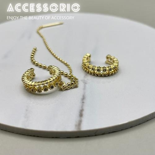 ╶◇╴拾飾 Accessorio 現貨  上耳超好看 S925純銀度14K金耳骨夾耳線-細節圖3