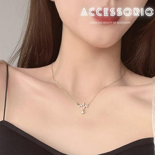 ╶◇╴拾飾 Accessorio 現貨  心動的瞬間 鋯石鎖骨項鍊-細節圖2