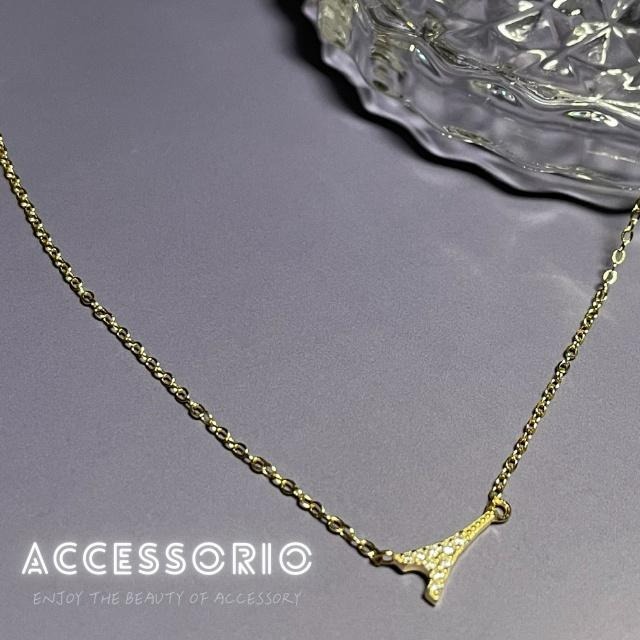 ╶◇╴拾飾 Accessorio 現貨  法式風情 巴黎鐵塔 S925銀鍍14K金項鍊-細節圖3
