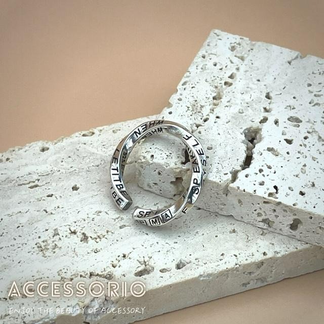 ╶◇╴拾飾 Accessorio 現貨   S925純銀 扭轉英文戒指-細節圖4