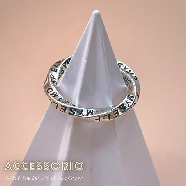 ╶◇╴拾飾 Accessorio 現貨   S925純銀 扭轉英文戒指-細節圖5