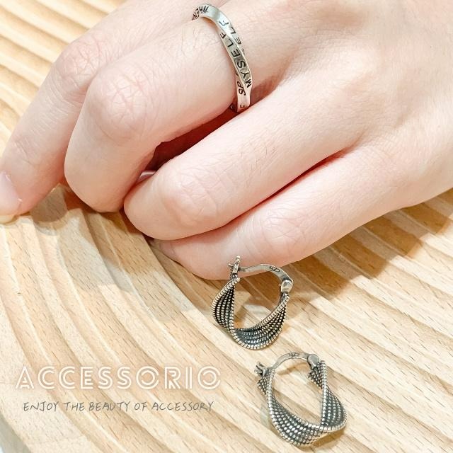 ╶◇╴拾飾 Accessorio 現貨   S925純銀 扭轉英文戒指-細節圖6