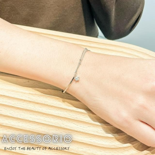 ╶◇╴拾飾 Accessorio 現貨 最美的星光 S925純銀 單鑽鋯石 小圓珠手鍊