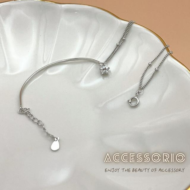 ╶◇╴拾飾 Accessorio 現貨  最美的星光 S925純銀 單鑽鋯石 小圓珠手鍊-細節圖6