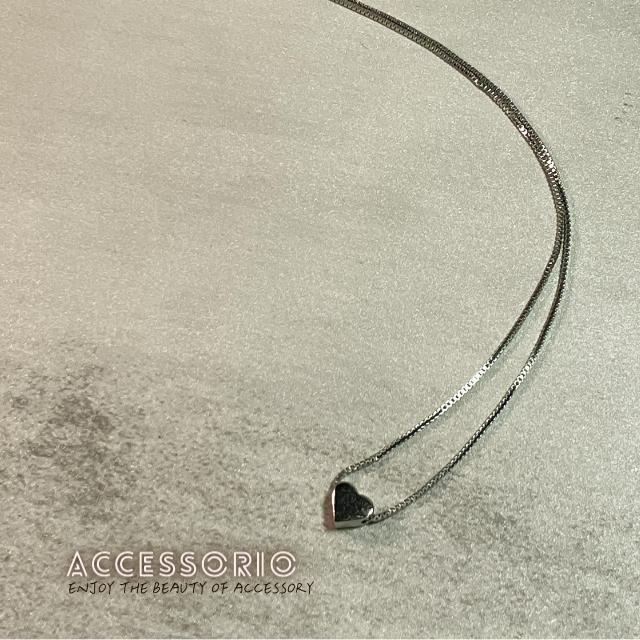 ╶◇╴拾飾 Accessorio 現貨  簡約百搭款 銀色愛心項鍊-細節圖4