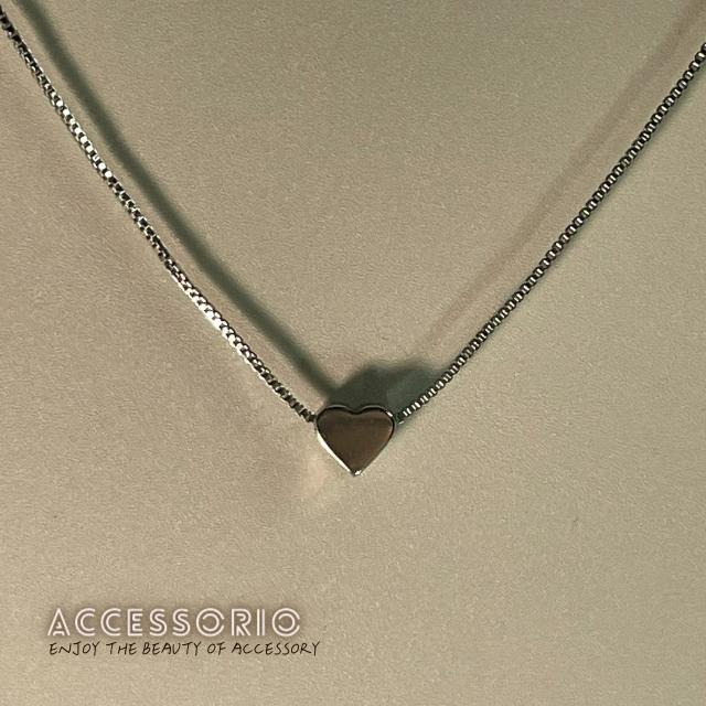╶◇╴拾飾 Accessorio 現貨  簡約百搭款 銀色愛心項鍊-細節圖5