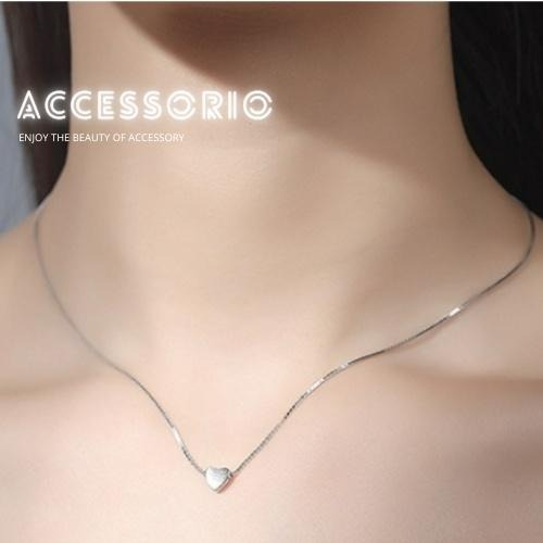╶◇╴拾飾 Accessorio 現貨  簡約百搭款 銀色愛心項鍊-細節圖7