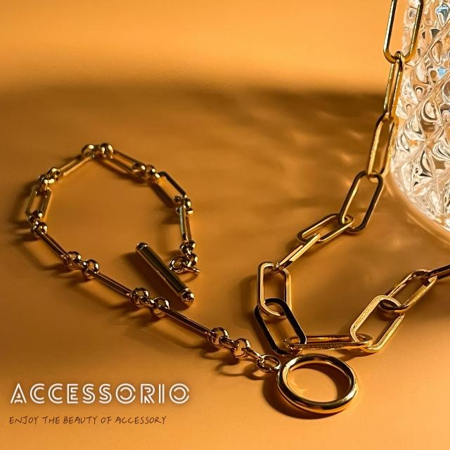 ╶◇╴拾飾 Accessorio 現貨  鈦鋼OT扣手鍊 鈦鋼項鍊-細節圖2