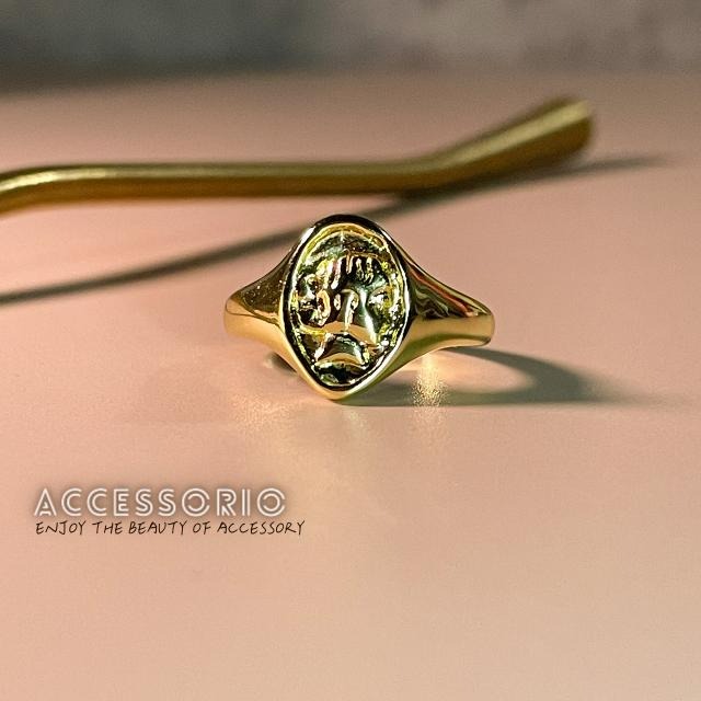 ╶◇╴拾飾 Accessorio 現貨  金色人像 開口可調式 戒指-細節圖4