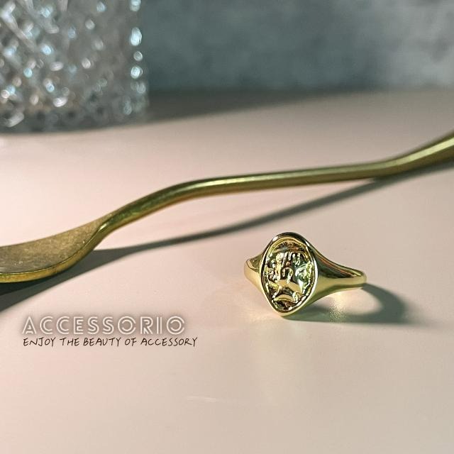 ╶◇╴拾飾 Accessorio 現貨  金色人像 開口可調式 戒指-細節圖6