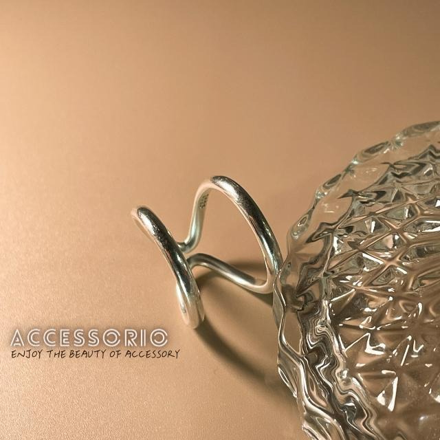 ╶◇╴拾飾 Accessorio 現貨  雙層大開口 銀色可調式戒指-細節圖5