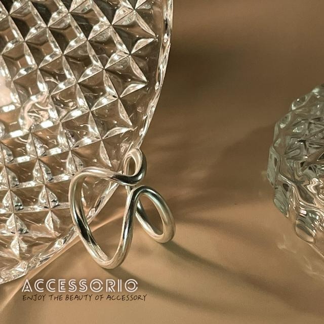 ╶◇╴拾飾 Accessorio 現貨  雙層大開口 銀色可調式戒指-細節圖6