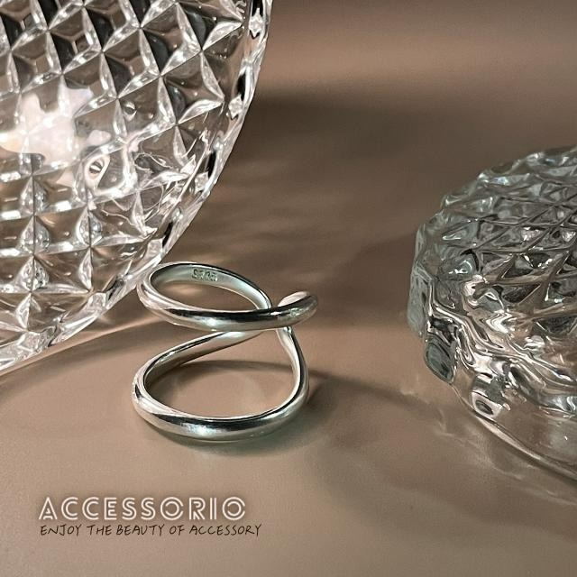 ╶◇╴拾飾 Accessorio 現貨  雙層大開口 銀色可調式戒指-細節圖7