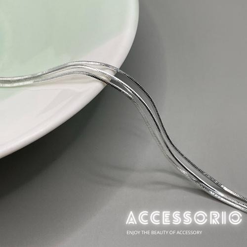╶◇╴拾飾 Accessorio 現貨  歐美簡約風 超閃三層 S925銀 蛇骨手鍊 純銀手鏈-細節圖5