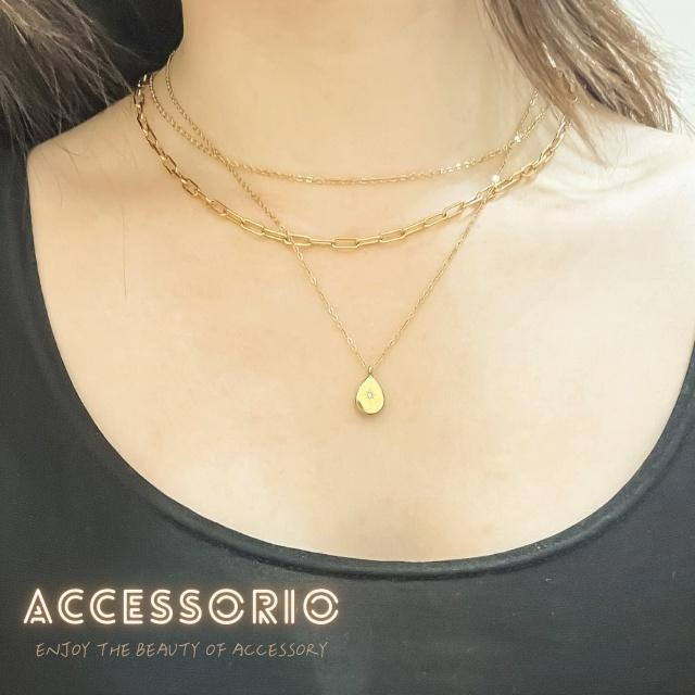 ╶◇╴拾飾 Accessorio 現貨  鍍18K金 雙層疊戴項鍊-細節圖2