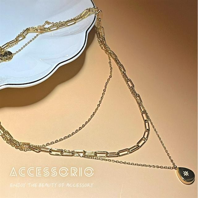 ╶◇╴拾飾 Accessorio 現貨  鍍18K金 雙層疊戴項鍊-細節圖4