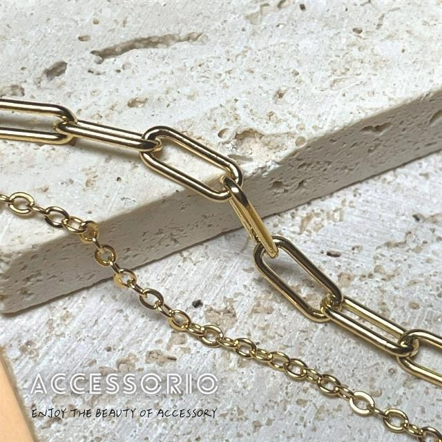 ╶◇╴拾飾 Accessorio 現貨  鍍18K金 雙層疊戴項鍊-細節圖7