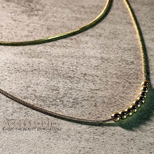 ╶◇╴拾飾 Accessorio 現貨  迷你金豆 雙層項鍊-細節圖2