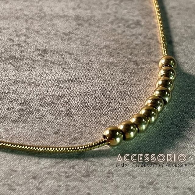 ╶◇╴拾飾 Accessorio 現貨  迷你金豆 雙層項鍊-細節圖3