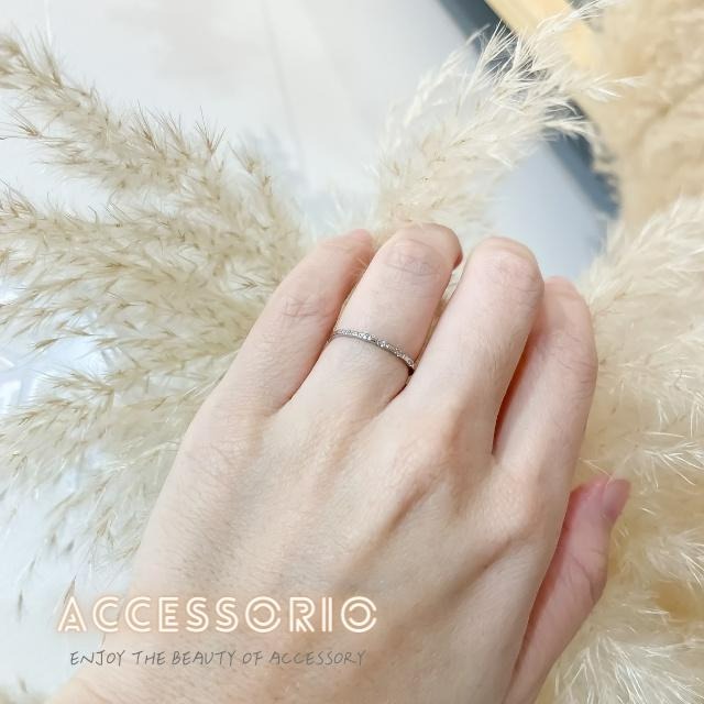 ╶◇╴拾飾 Accessorio 現貨  S925純銀鍍14K金 輕奢排鑽開口戒指-細節圖3