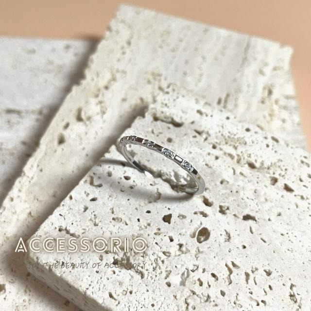 ╶◇╴拾飾 Accessorio 現貨  S925純銀鍍14K金 輕奢排鑽開口戒指-細節圖4
