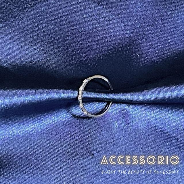 ╶◇╴拾飾 Accessorio 現貨  S925純銀鍍14K金 輕奢排鑽開口戒指-細節圖8
