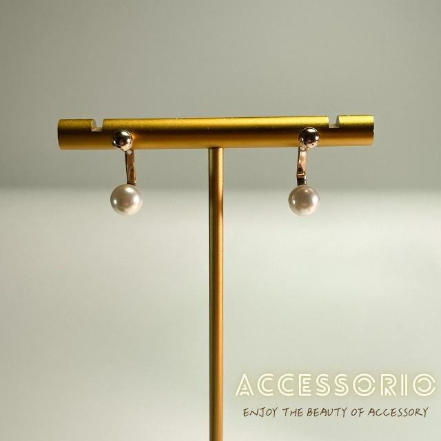 ╶◇╴拾飾 Accessorio 現貨  S925純銀小金豆 天然珍珠耳環-細節圖4