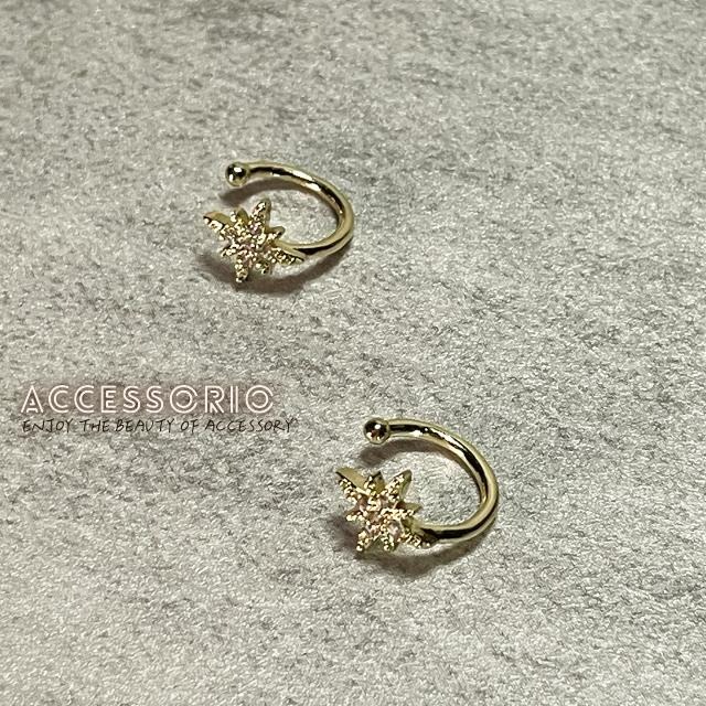 ╶◇╴拾飾 Accessorio 現貨  八芒星鋯石 耳骨夾-細節圖2