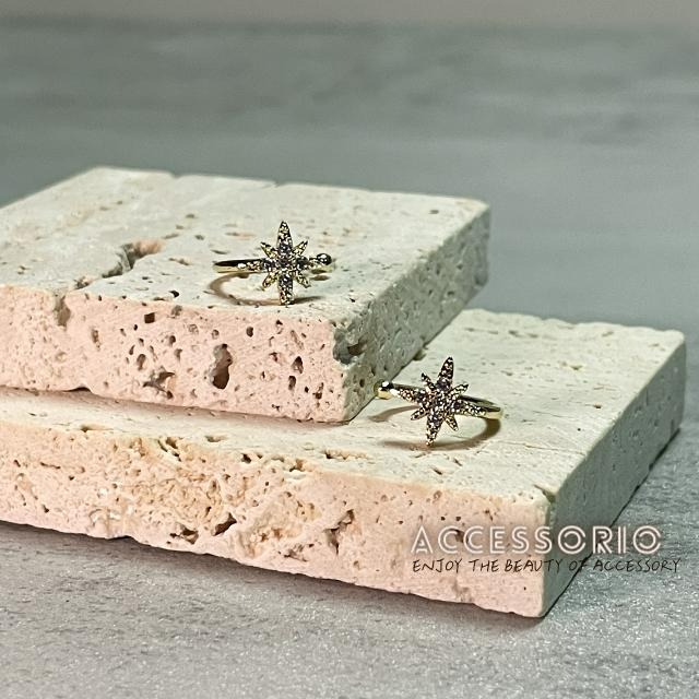 ╶◇╴拾飾 Accessorio 現貨  八芒星鋯石 耳骨夾-細節圖3