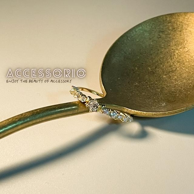 ╶◇╴拾飾 Accessorio 現貨  S925銀鍍14K金 排鑽鋯石 開口可調戒指-細節圖7