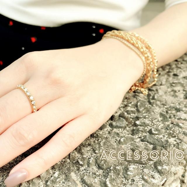 ╶◇╴拾飾 Accessorio 現貨  鍍18K金 輕奢鑲鋯石 戒指-細節圖2