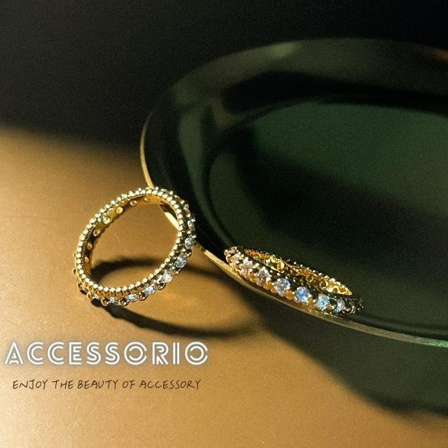 ╶◇╴拾飾 Accessorio 現貨  鍍18K金 輕奢鑲鋯石 戒指-細節圖3
